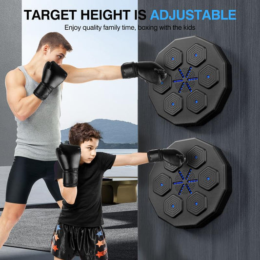 Upgraded Music Boxing Machine - Smart Bluetooth Wall-Mounted Boxing Trainer with Punch Counter, Adjustable Speed & Premium Gloves - Home/Office Workout & Stress Relief for Fitness Enthusiasts