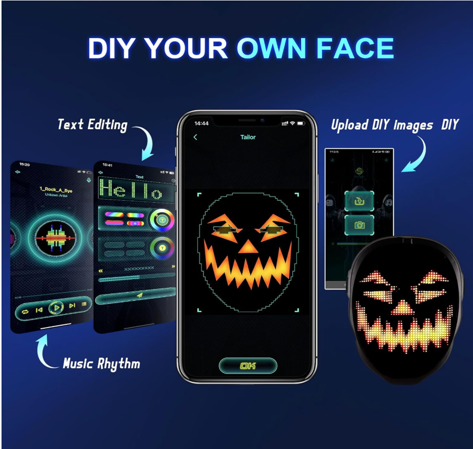 PhantomFace™️ LED Halloween Mask