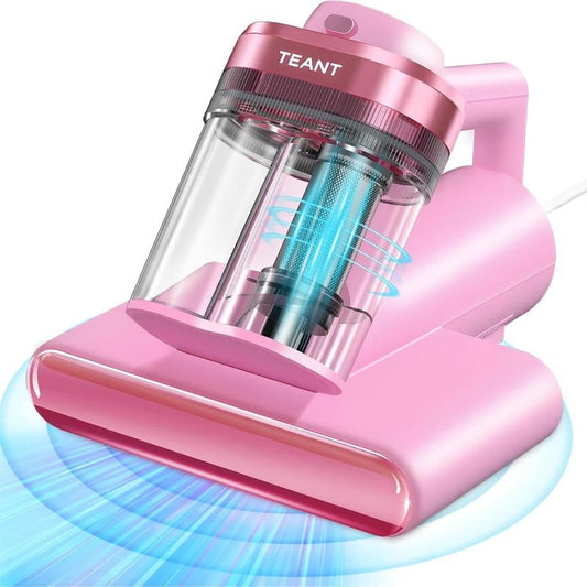 Teant Mattress Vacuum Cleaner for Dust Mites Removal,(14Kpa/18Kpa) Bed Vacuum with UV-C Light & 149°F Hot Air & Aroma Tablet & LED Display, Hyper Helix Motor& Powerful Suction Double-Cup Handheld Vacuum Cleaner with HEPA Filter for Bed Couch Sofa Carpet