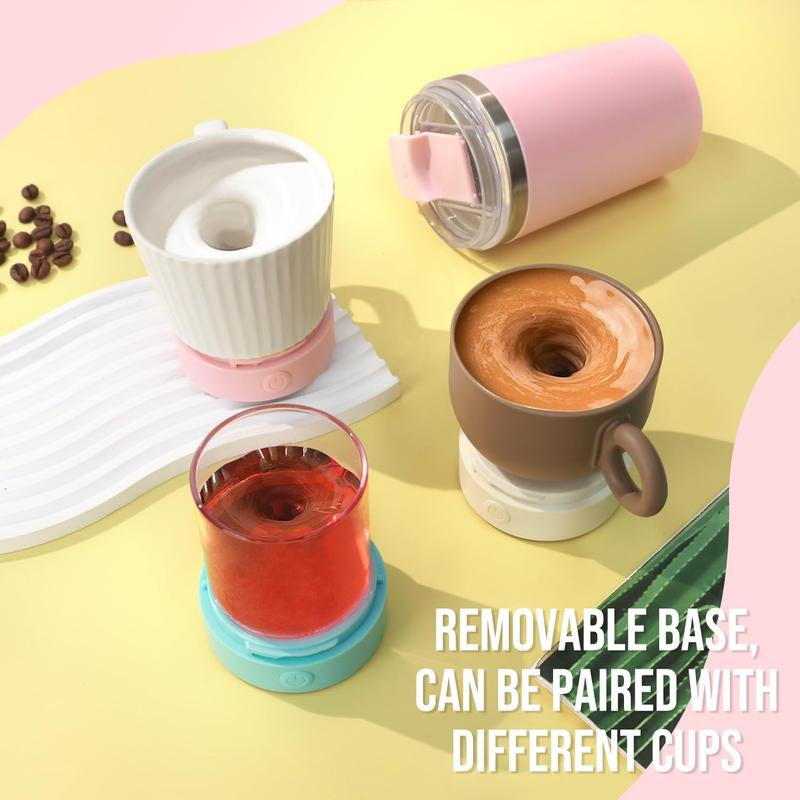 Self Stirring Coffee Mug in Stainless Steel 400ML - Perfect for Blending Coffee, Milk, Cocoa and Other Drinks Home Portable Cup Drinkware Tumbler Washable Silicone Reusable