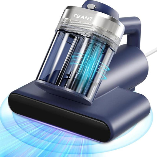 Teant Mattress Vacuum Cleaner for Dust Mites Removal,(14Kpa/18Kpa) Bed Vacuum with UV-C Light & 149°F Hot Air & Aroma Tablet & LED Display, Hyper Helix Motor& Powerful Suction Double-Cup Handheld Vacuum Cleaner with HEPA Filter for Bed Couch Sofa Carpet