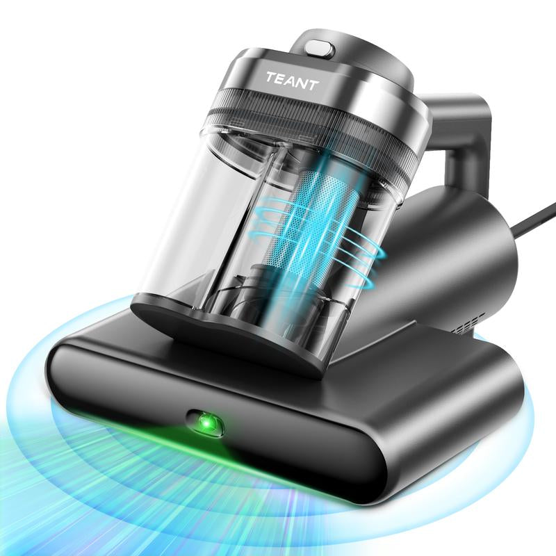Teant Mattress Vacuum Cleaner for Dust Mites Removal,(14Kpa/18Kpa) Bed Vacuum with UV-C Light & 149°F Hot Air & Aroma Tablet & LED Display, Hyper Helix Motor& Powerful Suction Double-Cup Handheld Vacuum Cleaner with HEPA Filter for Bed Couch Sofa Carpet