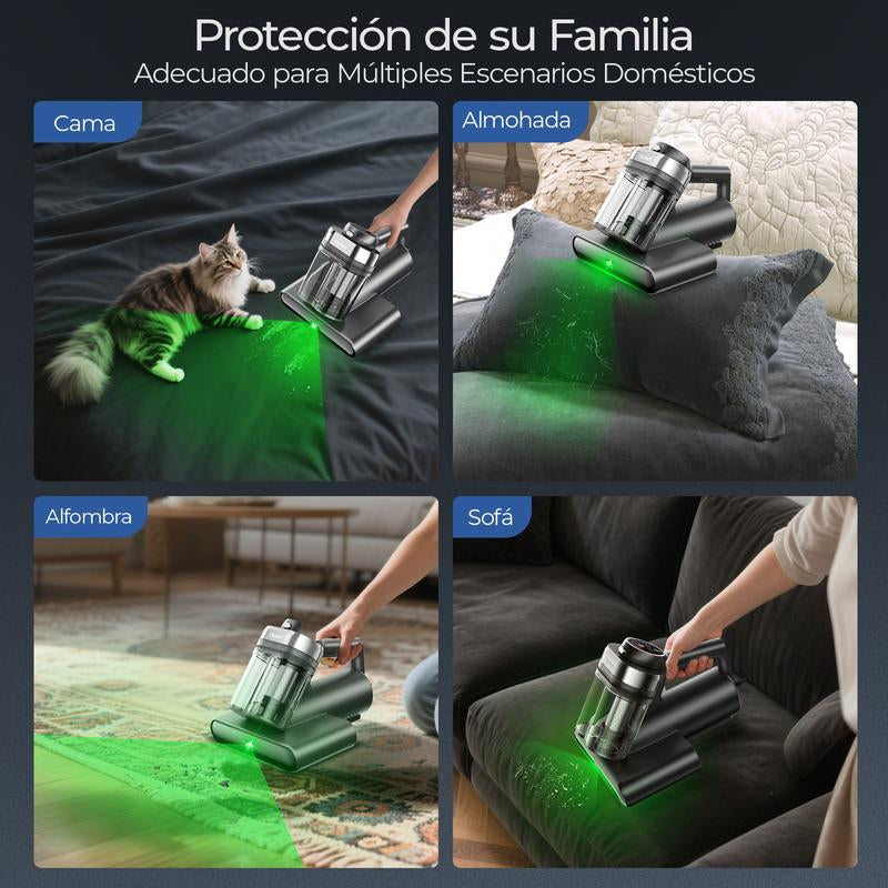 Teant Mattress Vacuum Cleaner for Dust Mites Removal,(14Kpa/18Kpa) Bed Vacuum with UV-C Light & 149°F Hot Air & Aroma Tablet & LED Display, Hyper Helix Motor& Powerful Suction Double-Cup Handheld Vacuum Cleaner with HEPA Filter for Bed Couch Sofa Carpet